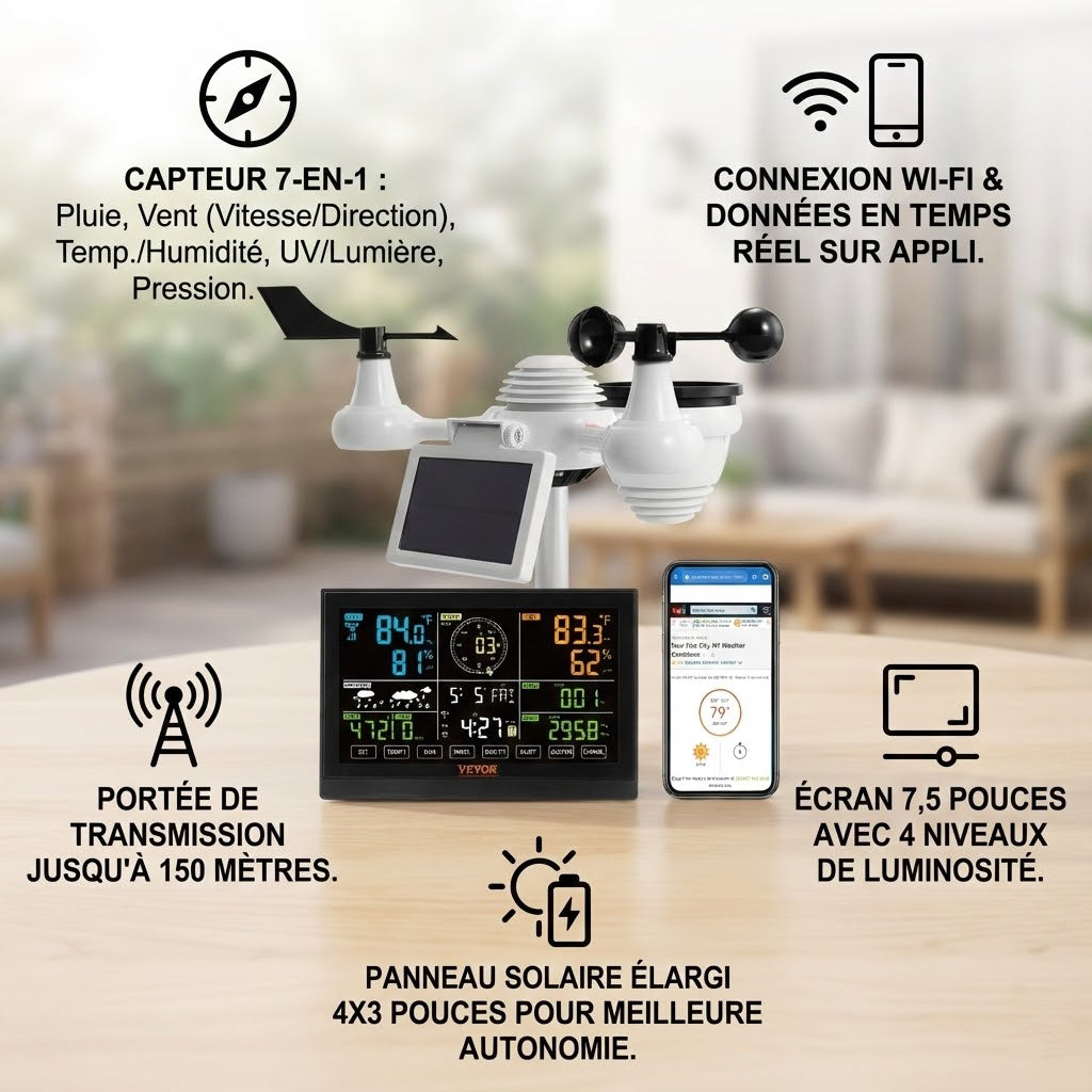station météo professionnelle avec hygromètre