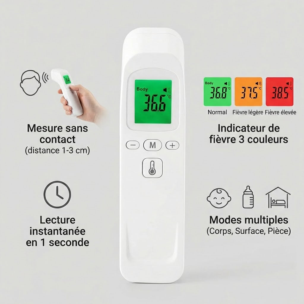 les modes du thermomètre frontal pour bébé