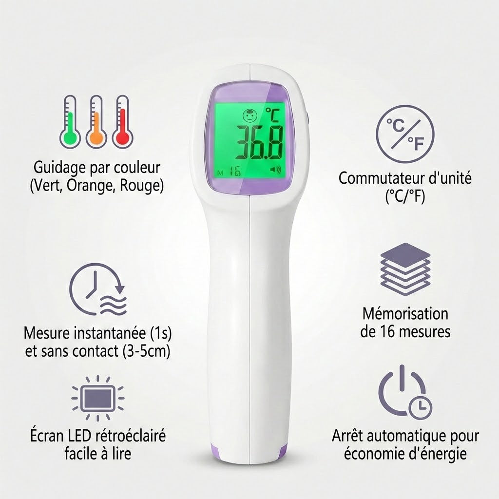 les fonctions du thermomètre frontal infrarouge