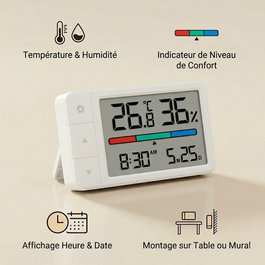 thermomètre hygromètre pour intérieur format mini