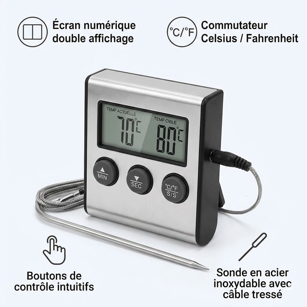 thermomètre pour sucre avec sonde