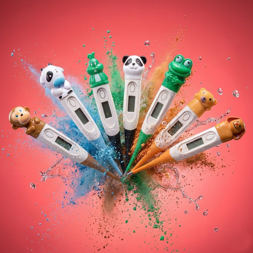 différents coloris de thermomètre électronique rectal