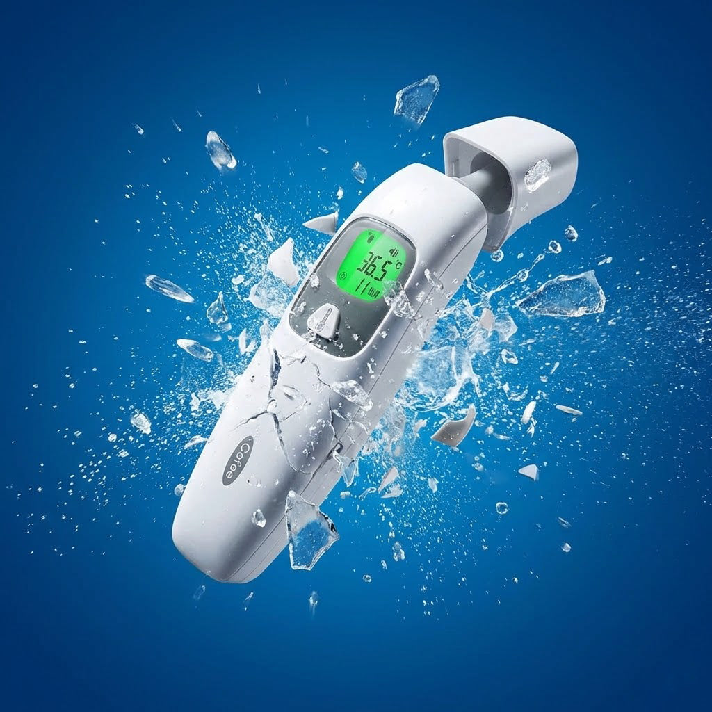 thermomètre frontal auriculaire en blanc