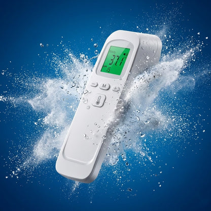 le thermomètre frontal pour bébé en blanc