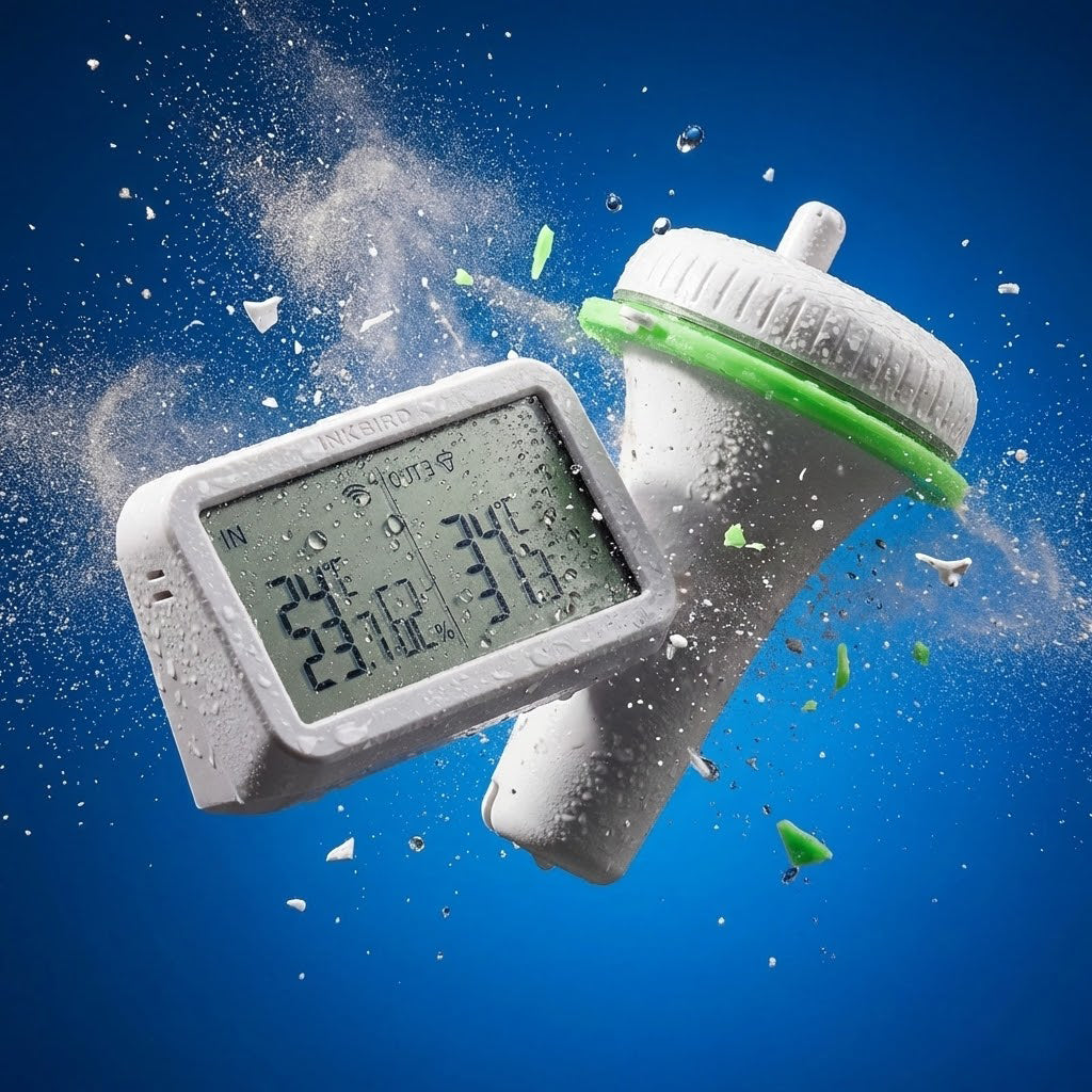 thermomètre piscine connecté affiche l'humidité