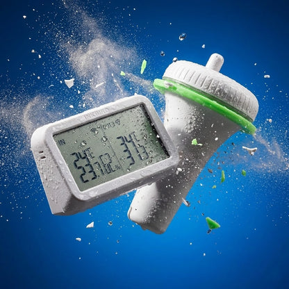 thermomètre piscine connecté affiche l'humidité