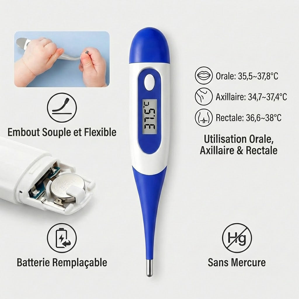 les modes du thermomètre rectal pour bébé